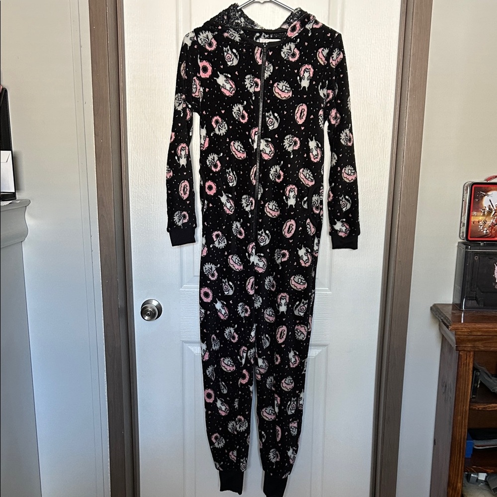 Weekend Edition cat donut adult onesie